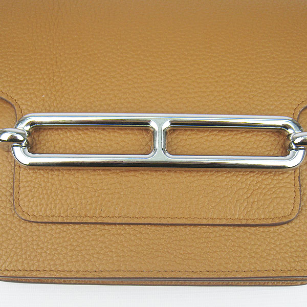 Replica Hermes Togo Leather Messenger Bag Light Coffee 8078 - Click Image to Close